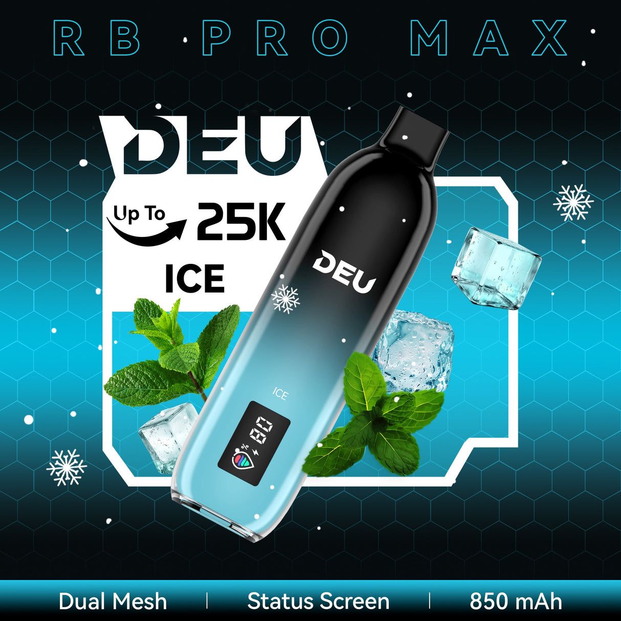 Deu Rb 25k Pro Max+ Disposable Vape Ice (Super Cool)
