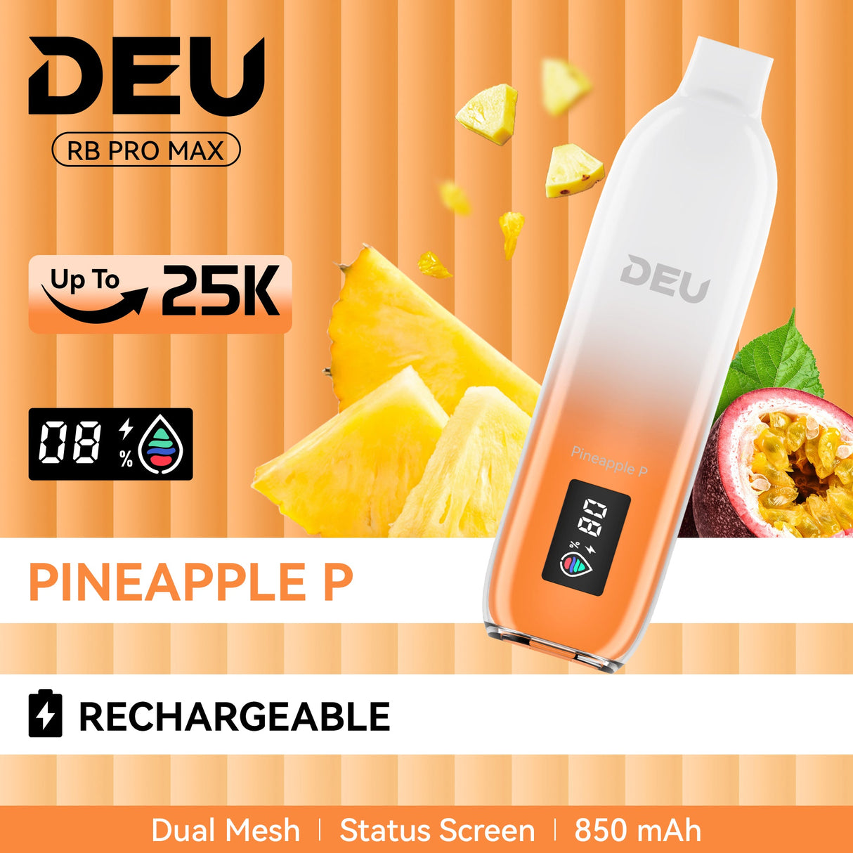 Deu Rb 25k Pro Max+ Disposable Vape Pineapple P