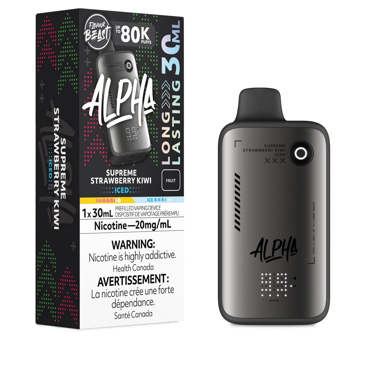 Flavour Beast Alpha 80K Disposable Supreme Strawberry Kiwi Iced