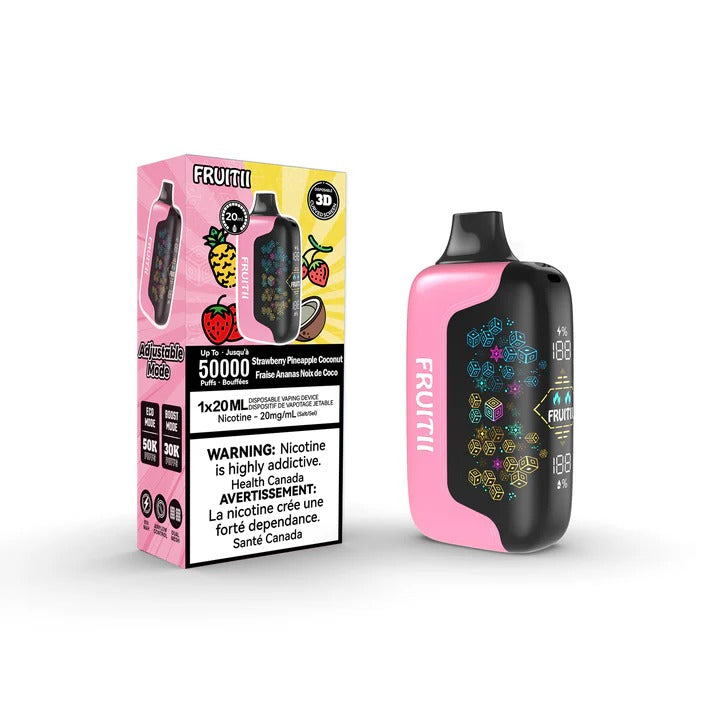 Fruitii 50K (50000) Disposable Vape Strawberry Pineapple Coconut