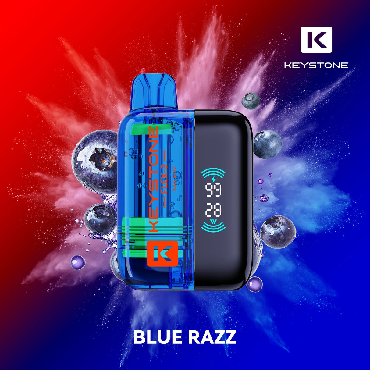 Keystone Flex-3 Pod 68K Starter Kit Blue Razz
