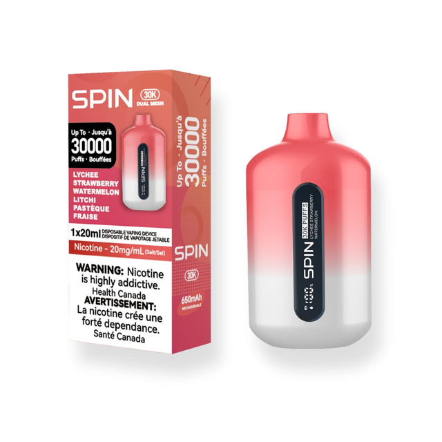 Spin 30K (30000) Disposable Vape Lychee Strawberry Watermelon