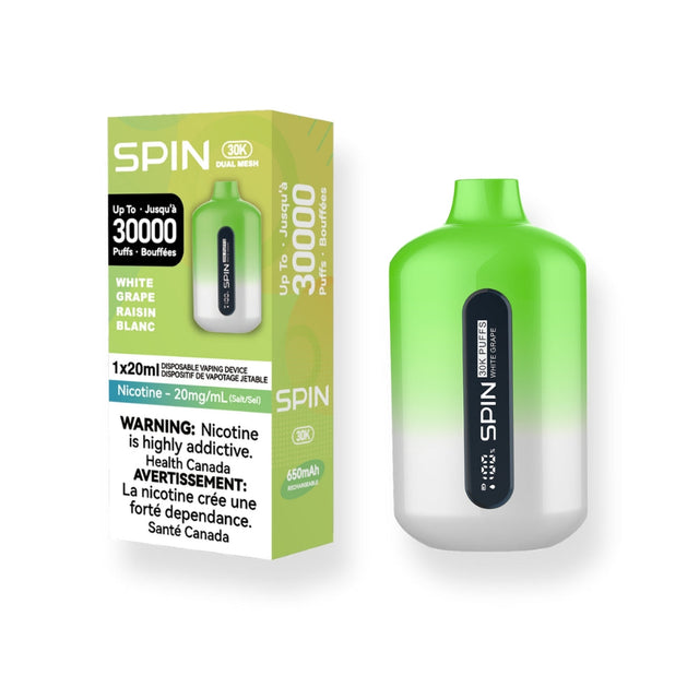 Spin 30K (30000) Disposable Vape White Grape