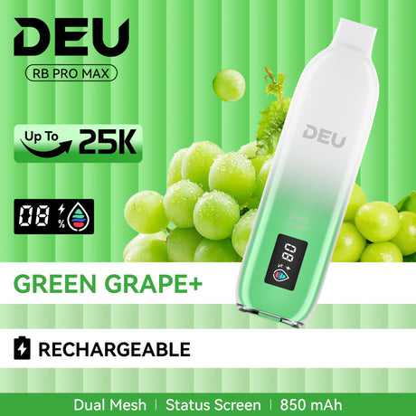 Deu Rb 25k Pro Max+ Disposable Vape Green Grape+