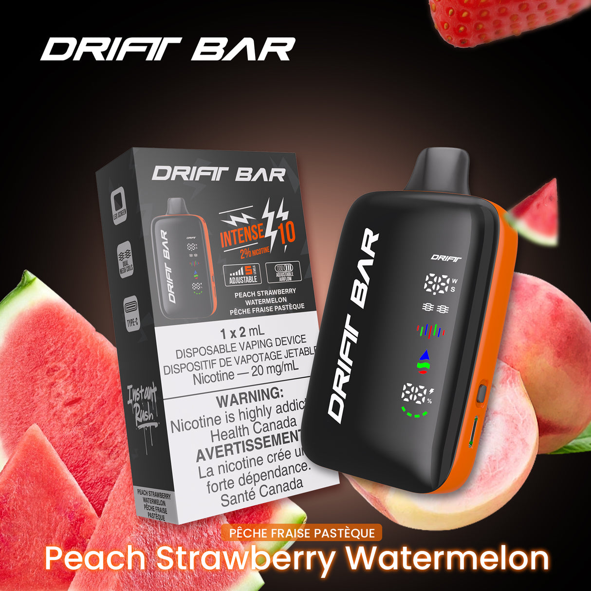 Drift Bar 40K(40000) Disposable Peach Strawberry Watermelon