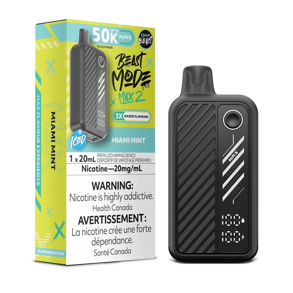Flavour Beast Beast Mode Max 2 (50k) Disposable: Miami Mint