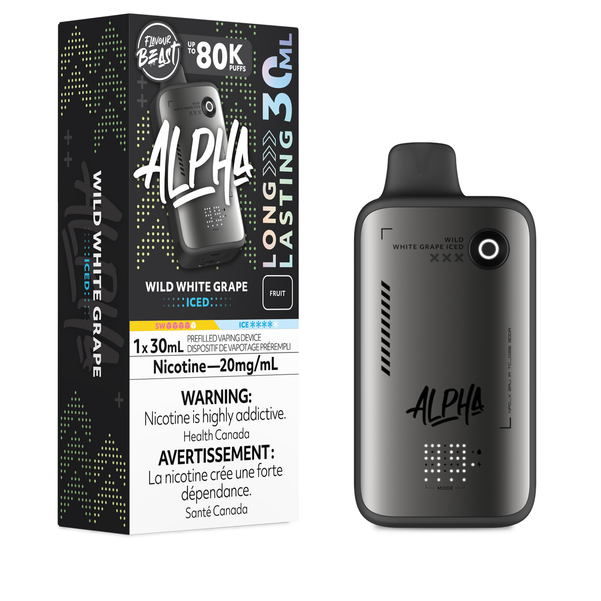 Flavour Beast Alpha 80K Disposable Wild White Grape Iced