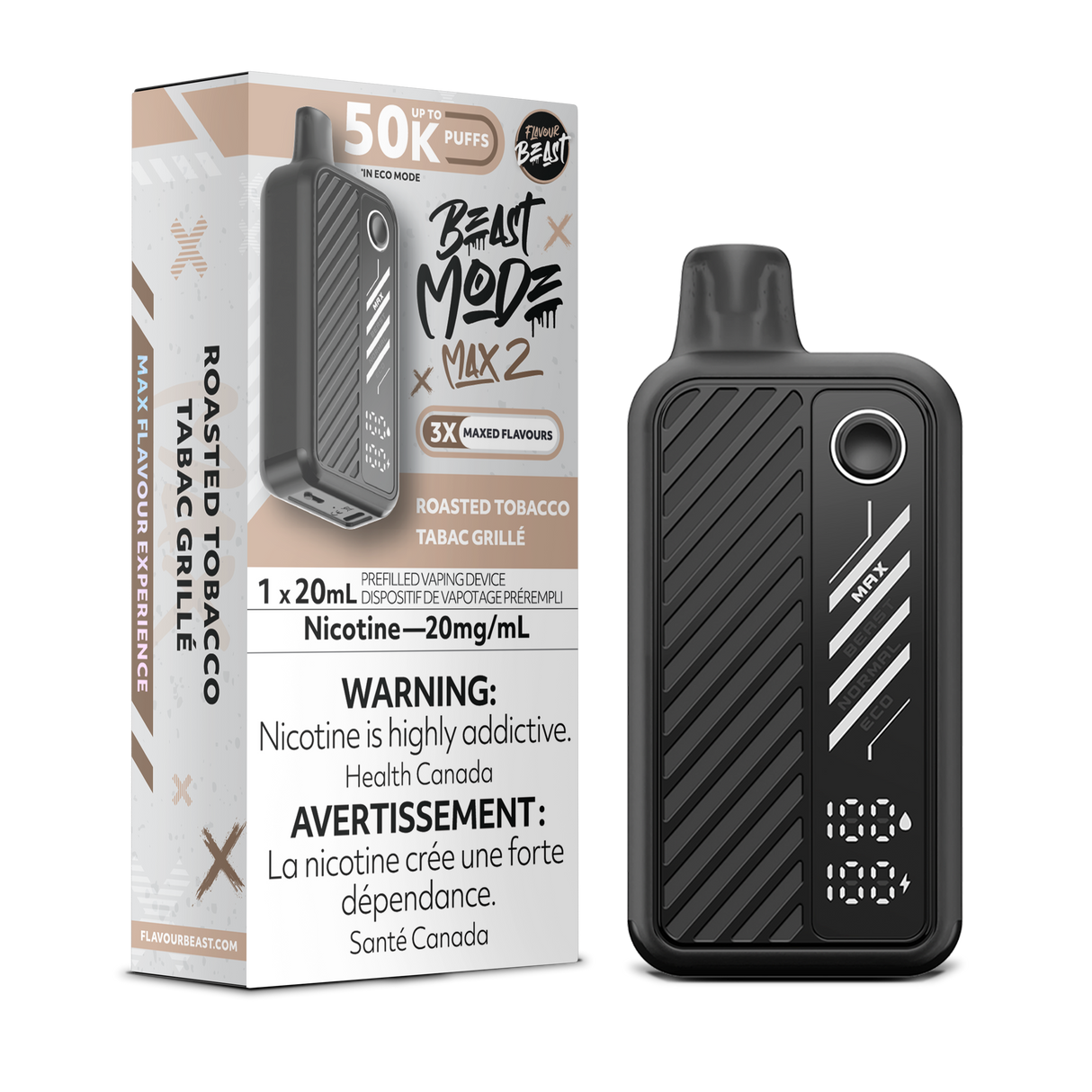Flavour Beast Max 2 50K : Roasted Tobacco Vape Kingdom