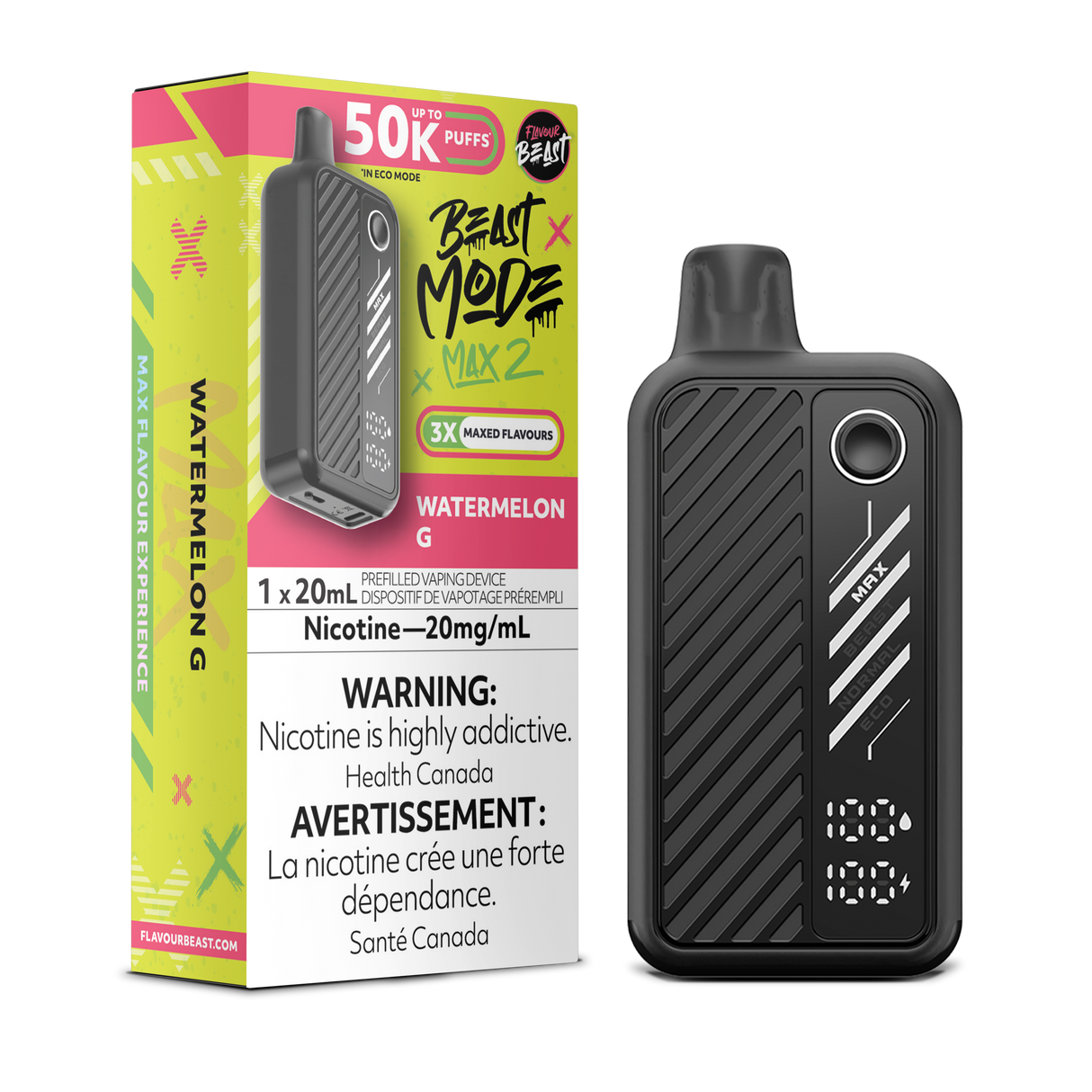 Flavour Beast Beast Mode Max 2 (50K) Disposable: Watermelon G