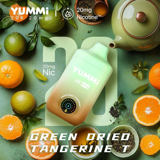 YUMMI 20K (20000) Disposable Vape Green Dried Tangerine T (Super Cool)